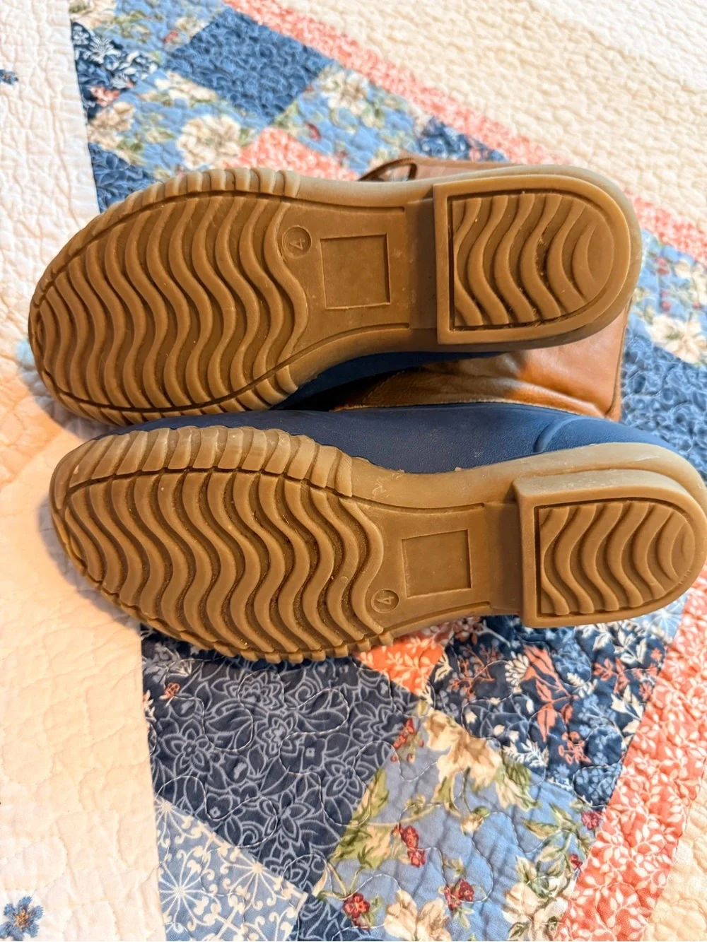 Kids Brown and Blue Waterproof Winter Boots